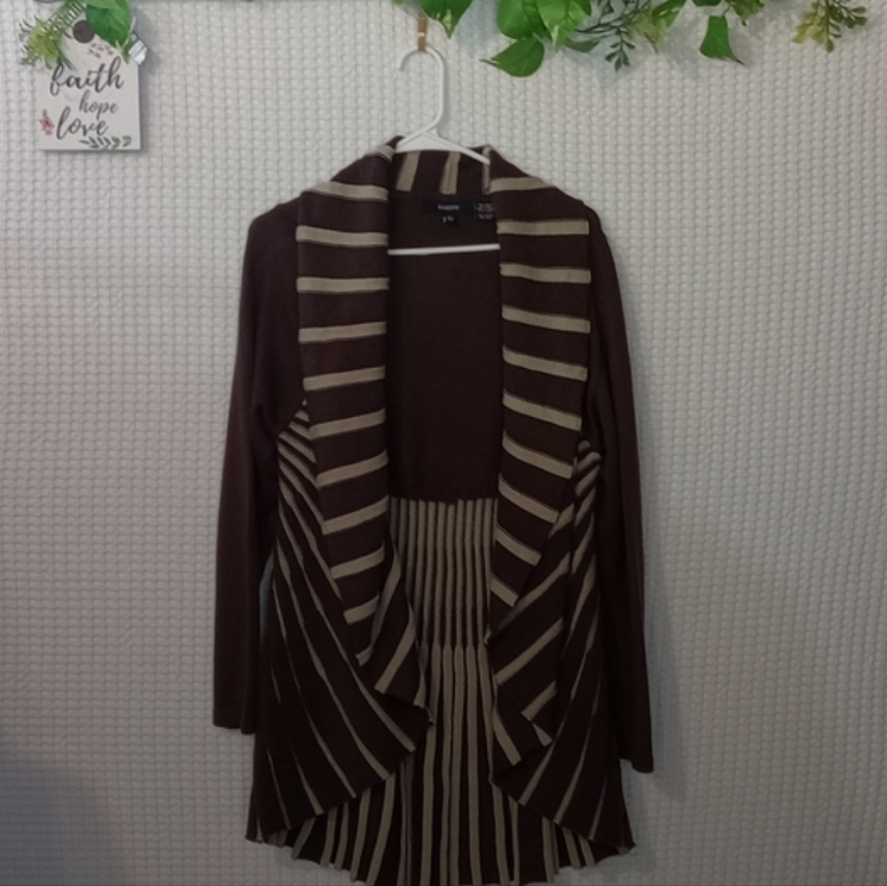 Kaktus Pleated Fan Tail Sweater Medium MED Bohemian Cardigan LNC
